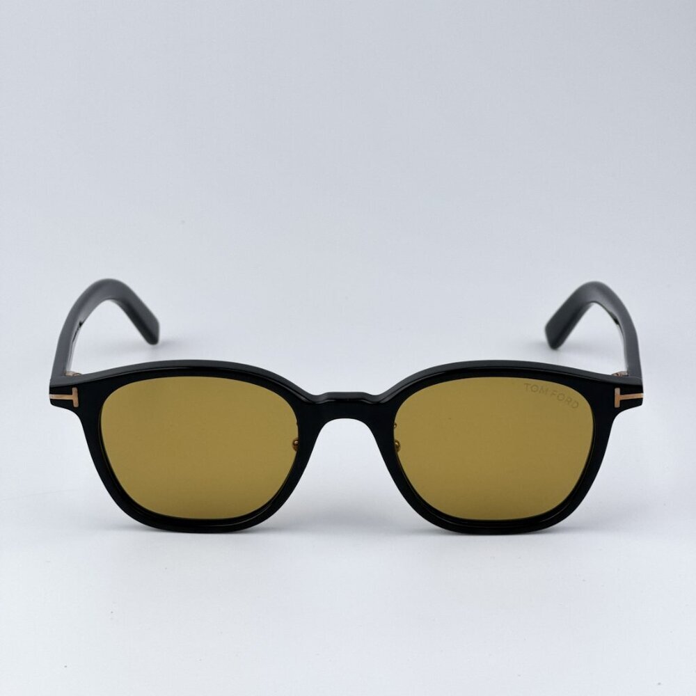 Tom Ford FT0978-D/S Eco 01E BRAND NEW Sunglasses Black Light Brown Square Unisex